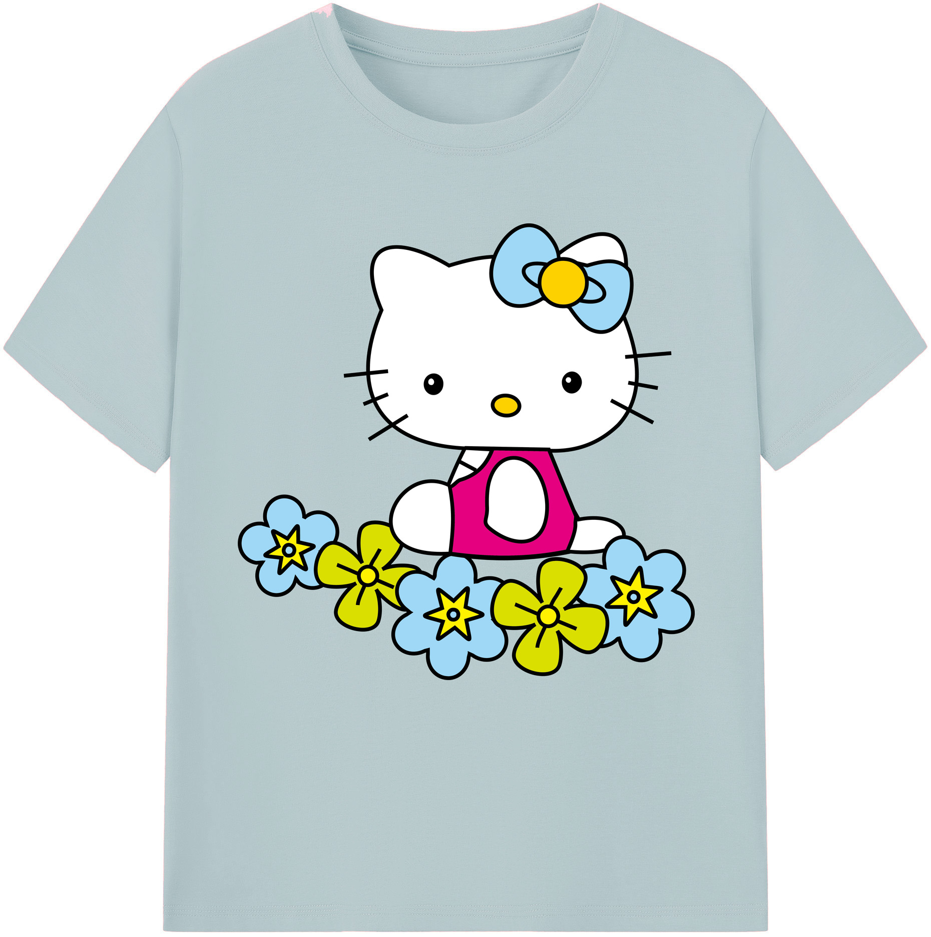 （画像用） Hello Kitty ハローキティ 綿100％半袖Tシャツ（フロントプリント）